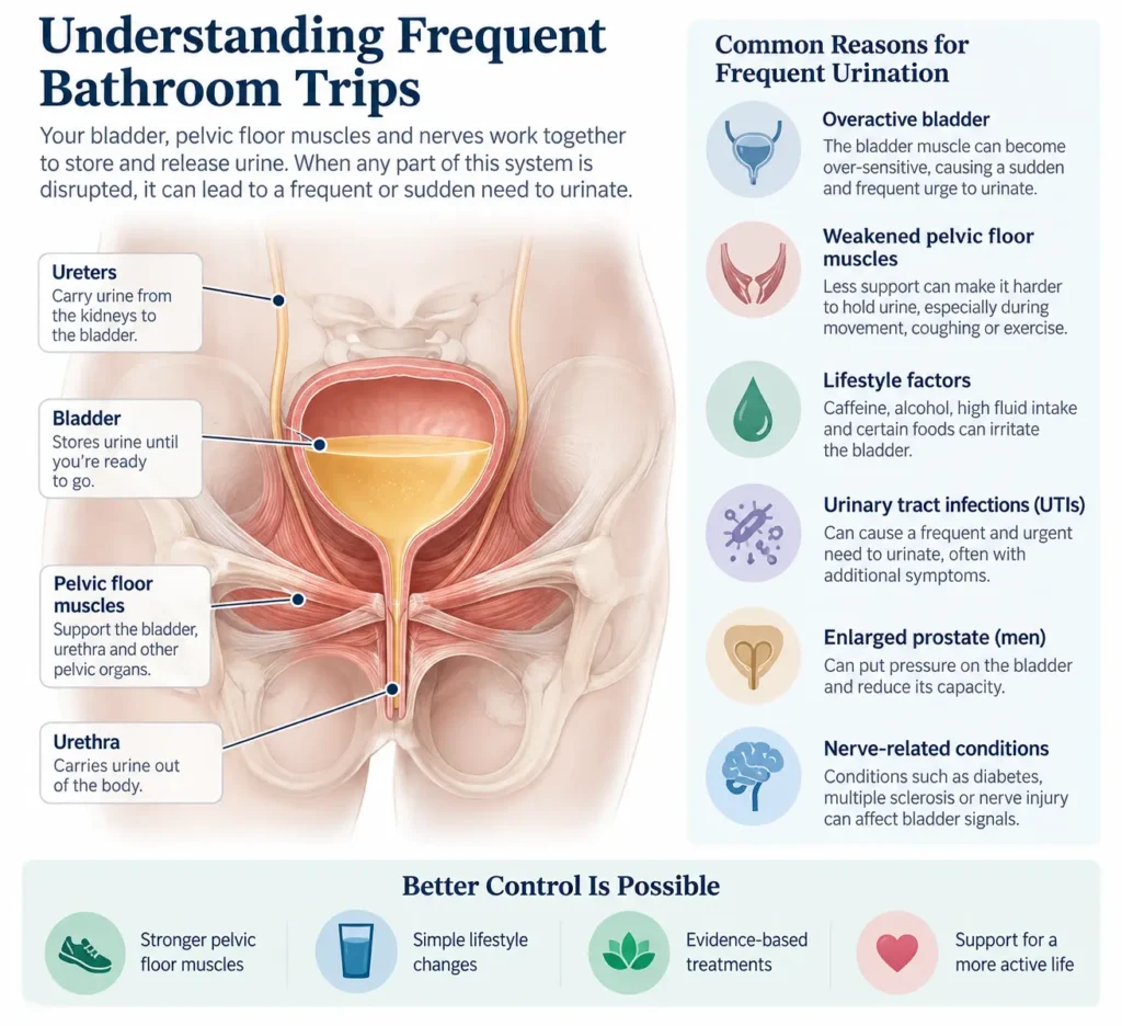 urinary incontinence symptoms and treatment options guide detailed infographics by incontinence direct Bristol